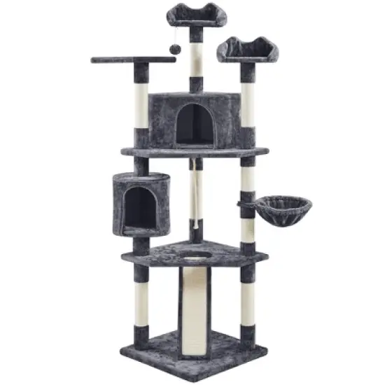 Yaheetech 79"H Large Cat Tower with Condos & Scratching Posts image {11}