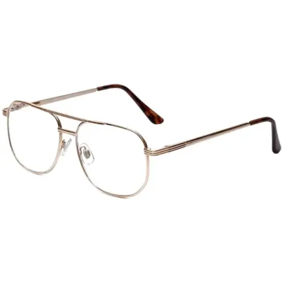 Calabria 1106 Mens Aviator Reading Glasses | Gold +1.50 | Silicone Nose Pads | Metal Frame | Lightweight & Comfortable Design image {3}
