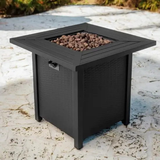 Nestl 28" Wicker Rattan Fire Pit Table image {1}