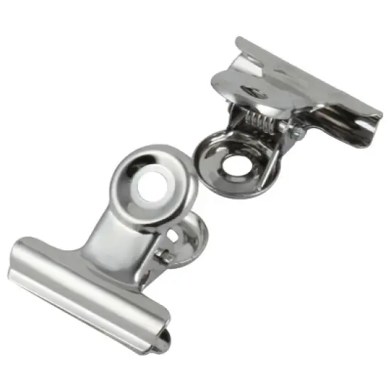 Unique Bargains Silver Tone 12 PCS Metal Office Paper Binder Clips 20mm image {1}