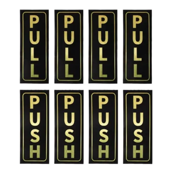 Unique Bargains PVC Self-Adhesive Waterproof Office Shop Push Pull Door Sign 4 Set image {5}