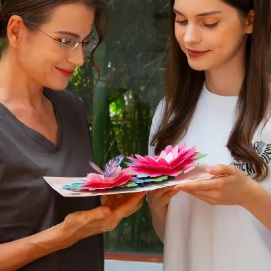 Frndly by Paper Love, 3D Bloom and Butterfly Pop Up Card, For All Occasion - Handcrafted 100% Recycled and Eco-Friendly, 8" x 6" Cover image {3}