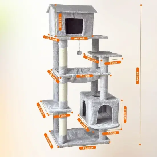 Multipet 63 Inches Multi-Level Large Cat Tree image {6}
