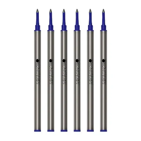Monteverde Monteverde Rollerball Pen Refill Broad Point Blue Ink 6 Pack (W243BU) image {1}