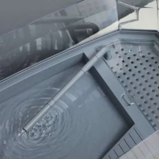 FURNIinspire Turtle Tank Kit Turtle Aquarium with Basking Platform Water Pump Filter Layer Design Full View Visually Reptile Habitat, 24.5"*12.25"* 9" image {3}