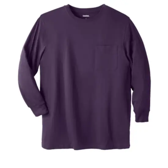 KingSize Men's Big & Tall Shrink-Less&trade; Lightweight Long-Sleeve Crewneck Pocket T-Shirt image {15}