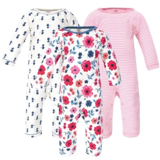Touched by Nature Baby Girl Organic Cotton Coveralls 3pk, Garden Floral image {4}