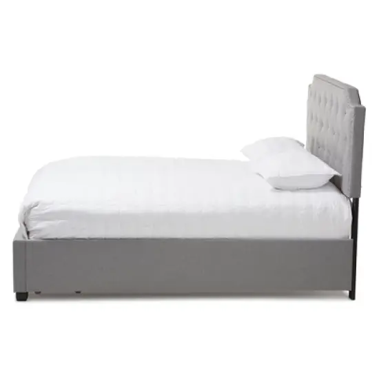 Aubrianne Modern and Contemporary Fabric Upholstered Storage Bed Gray - Baxton Studio image {6}