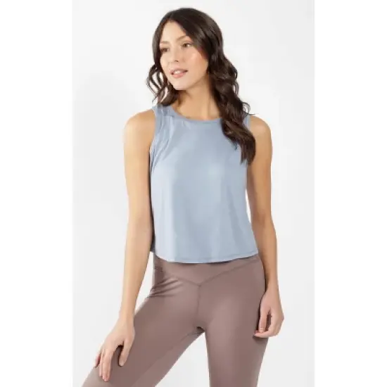 90 Degree By Reflex - Women's Cropped Tank Top with Back Keyhole image {3}