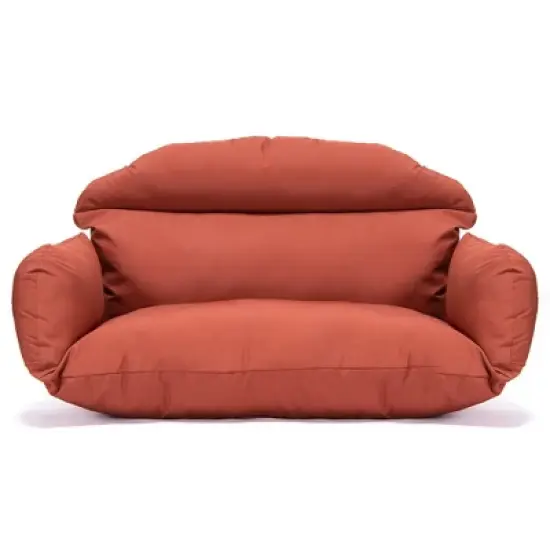 LeisureMod 2 Person Hanging Swing Chair Cushion Modern Soft Breathable Cotton Removable Zipper Cover, Machine Washable Cushions image {12}