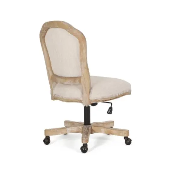 Scilley French Country Upholstered Swivel Office Chair - Christopher Knight Home image {3}