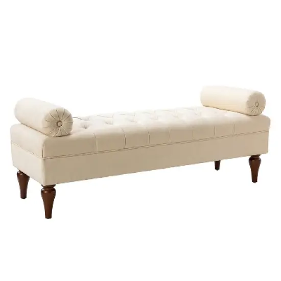 Cecilia Upholstered Bench with Removable Bolster Pillows|ARTFUL LIVING DESIGN image {2}