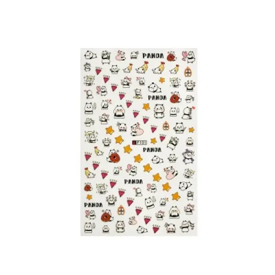 Wrapables 4 Sheets Nail Stickers Nail Art Set - Bears & Pandas Nail Stickers image {3}