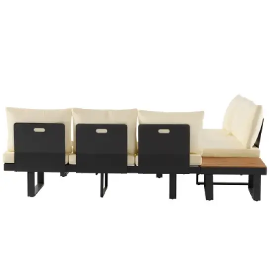 Outdoor Modular Sectional Sofa Set with Coffee Table, Side Table, and Adjustable Reclining Seats image {13}