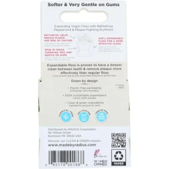 Radius Peppermint With Coconut Oil Sponge Floss - Case of 6/55 yd image {2}