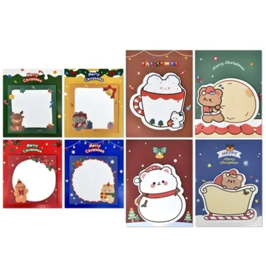 Wrapables Happy Holidays Christmas Sticky Notes, Adhesive Winter Holiday Memo Notepads for Home, Office, Work, Cute Buddies 8pc image {7}