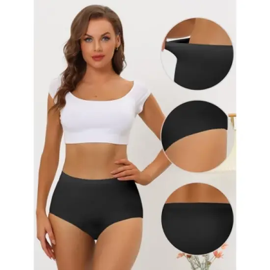 Allegra K Women's Elastic High-Waisted Unlined Breathable No-Show Hipster Underwear image {2}
