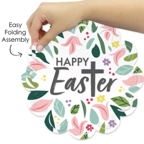 Big Dot of Happiness Religious Easter - Christian Holiday Party Round Table Decorations - Paper Chargers - Place Setting For 12 image {3}