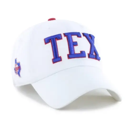 MLB Texas Rangers White Cooperstown Clique Hat: Cotton Adjustable Baseball Cap image {1}