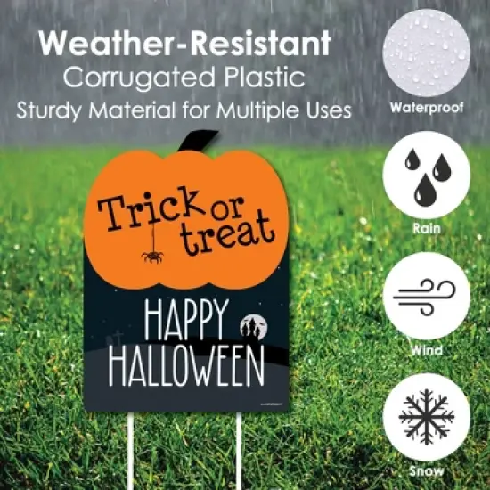 Big Dot of Happiness Trick or Treat - Outdoor Halloween Decorations - Happy Halloween Yard Sign - Welcome Yard Sign image {2}