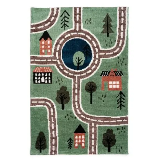 JumpOff Jo &ndash; Kids Carpet, Play Rug Playmat, Soft and Textured 3D Interactive with Roads for Cars and Toys, for Playroom &ndash; 39 x 59 in. image {2}