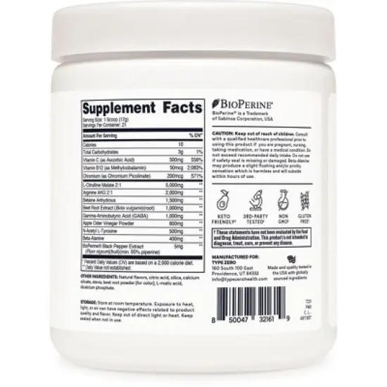 TypeZero Pre Workout (21 Servings, Cherry Limeade) image {3}