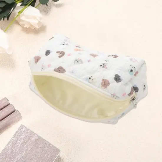 Unique Bargains Star Dog Makeup Bag White 1 Pc image {2}