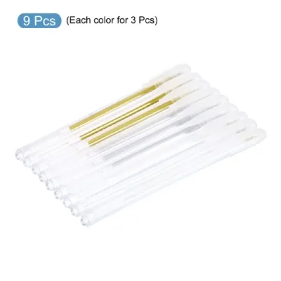 Unique Bargains 0.6mm Tip Gel Ink Rollerball Pens Gold/Silver/White 9 Pcs image {2}