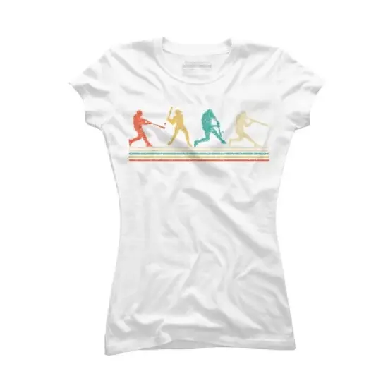 Junior's Design By Humans Vintage Distressed Baseball Swing By LuckyCharm99 T-Shirt image {3}