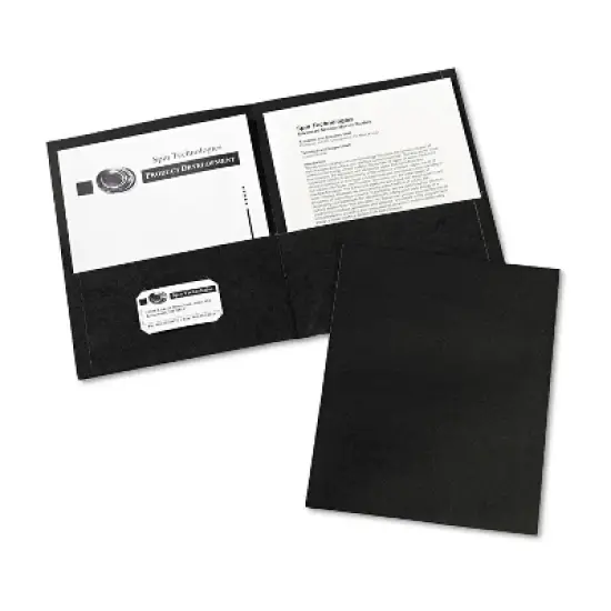Avery Two-Pocket Folder 40-Sheet Capacity Black 25/Box 47988 image {2}