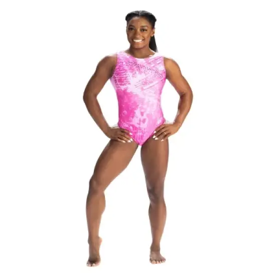 GK Elite Girls' Simone Biles Leotard - Pink Pastel Princess image {3}