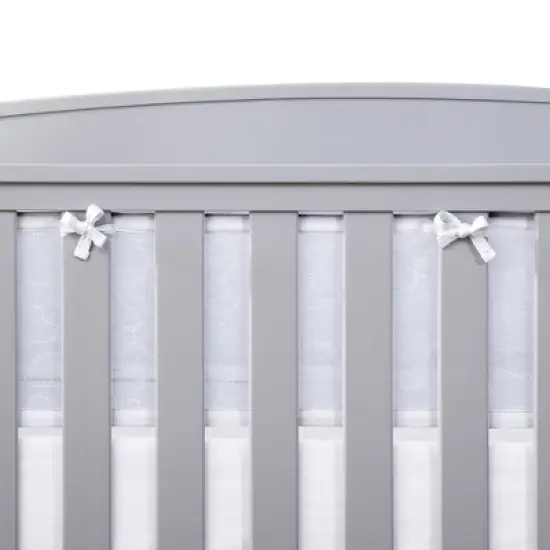 BreathableBaby Breathable Mesh Crib Liner - Deluxe Sheer Quilted Collection - Clouds image {5}