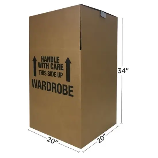 UBMOVE 1-Pack Shorty Wardrobe Moving Box 20" x 20" x 34" image {1}