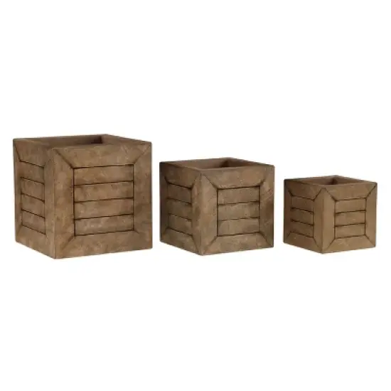Pure Garden 3-Piece Square Planter Set image {6}