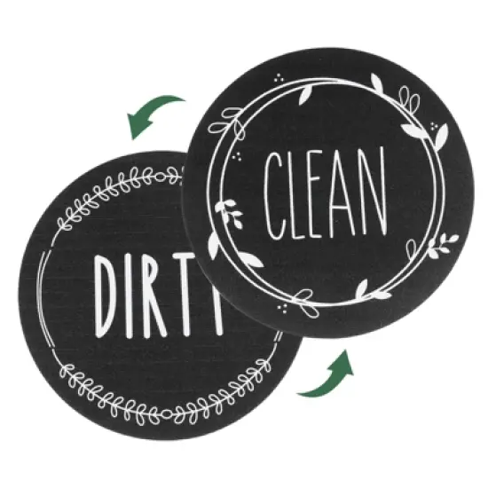 Unique Bargains Non-Scratch Double Side Clean Dirty Sign Round Dishwasher Magnet image {6}