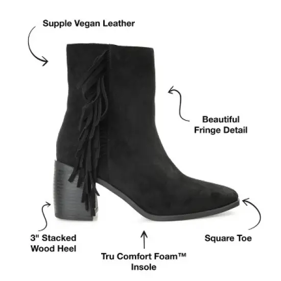 Journee Collection Womens Noriah Tru Comfort Foam Inside Zip Stacked Heel Booties image {7}