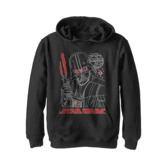 Boy's Star Wars Darth Vader Lightsaber Outline Pull Over Hoodie image {2}