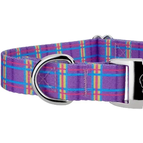 Country Brook Petz Premium Grape Plaid Dog Collar and Leash image {4}