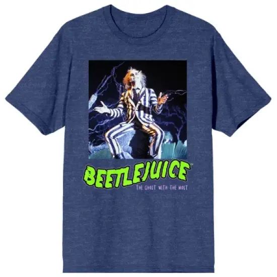 Beetlejuice Vintage Poster Art Crew Neck Short Sleeve Navy Heather Women's T-shirt image {5}