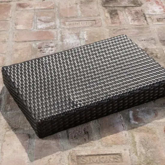 GDFStudio Thelma Outdoor Wicker and Aluminum Folding Side Table image {2}