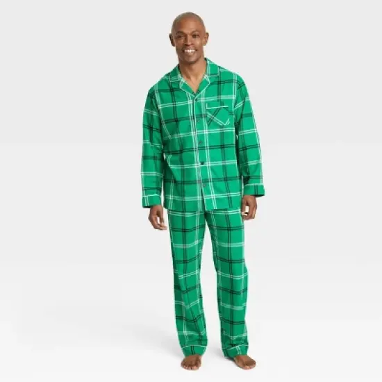 Men's Plaid Flannel Matching Family Pajama Set - Wondershop&trade; Green image {3}