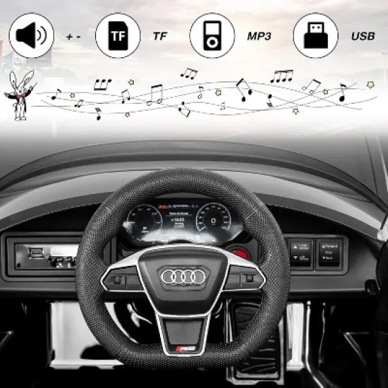 Costway Kids Ride On Car 12V Battery Powered Licensed Audi RS E-tron GT Car Toy w/ Remote Control image {4}