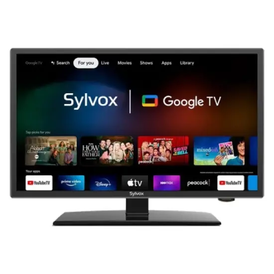 SYLVOX Smart RV TV, 24'' 12 Volt TV for RV Camper, Newest Google TV with Google Assitant App Store Chromecast, 1080P FHD DC/AC Powered Small Smart TV image {10}