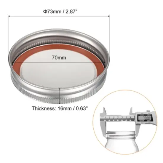 Unique Bargains Leak Proof Tinplate Canning Lids Fits Storage Cover 50 Sets image {1}