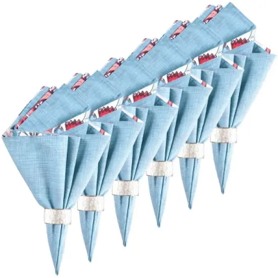 C&F Home Adrienne Floral Cotton Reversible Cloth Napkin Set of 6 image {4}