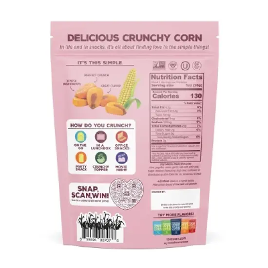 LOVE, CORN BBQ Crunchy Corn - 4oz image {1}