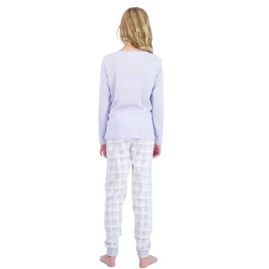 Sleep On It Girls 2-Piece Fleece Pajama Set - Purple Plaid image {6}
