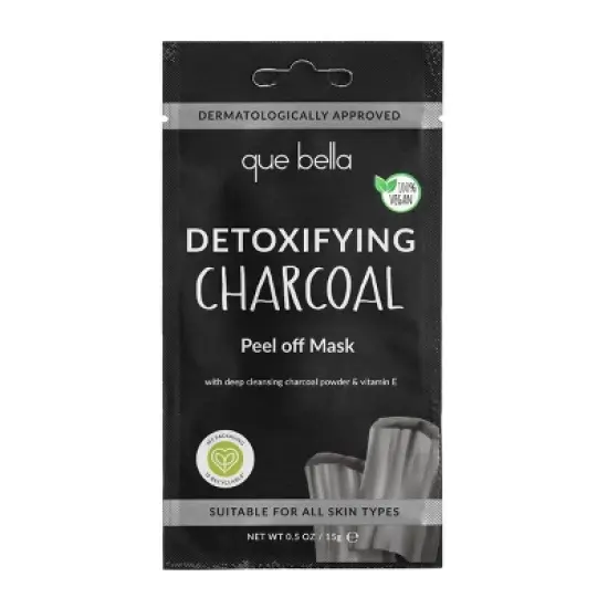 Que Bella Detoxifying Charcoal Peel off Mask - 0.5oz image {6}
