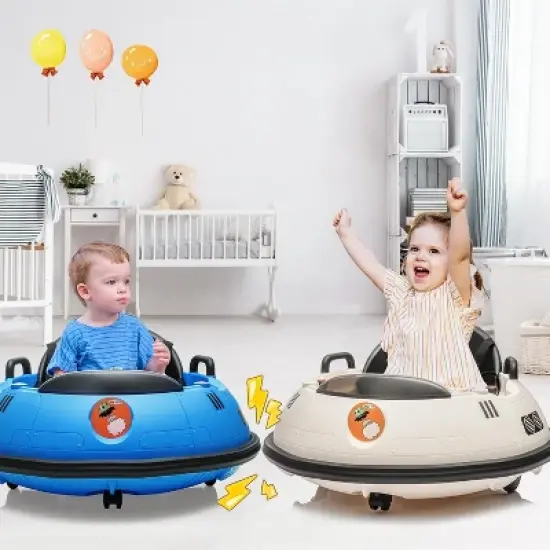 12V Ride On Bumper Car, Electric Toddlers Car with Remote Control, Safety Belt, Music, Flashing Lights, 360 Degree Spin image {5}