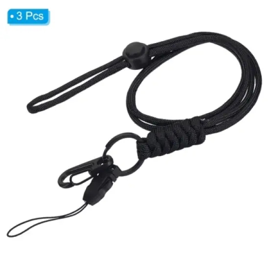 Unique Bargains Polyester Wear-resistant Lightweight ID Card Neck Lanyards with Hook 3 Pcs image {2}
